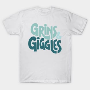 Grins And Giggles - Retro Type Design T-Shirt